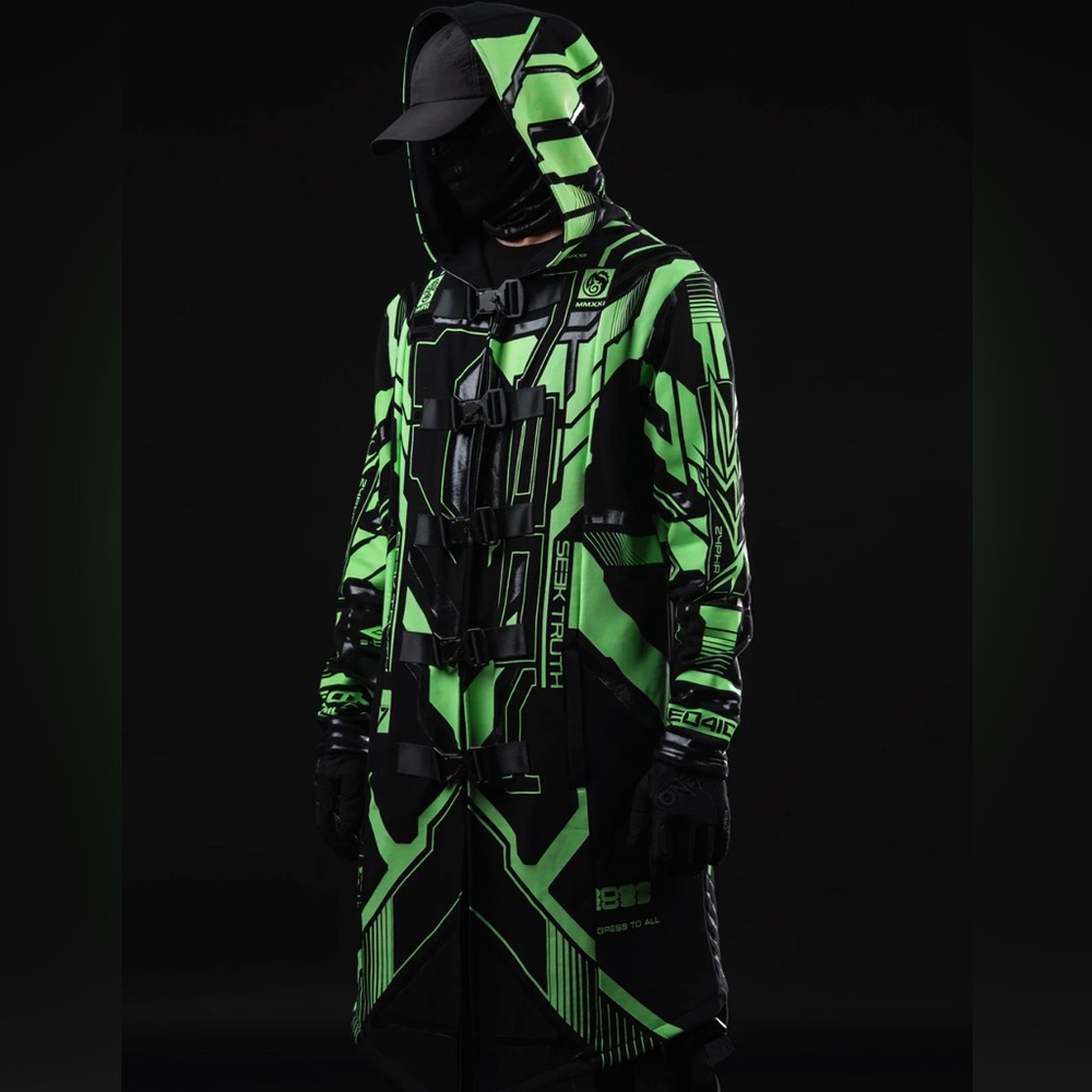 NEO4IC Glow In The Dark Zyphr Mantle Cyberpunk Coat Unisex